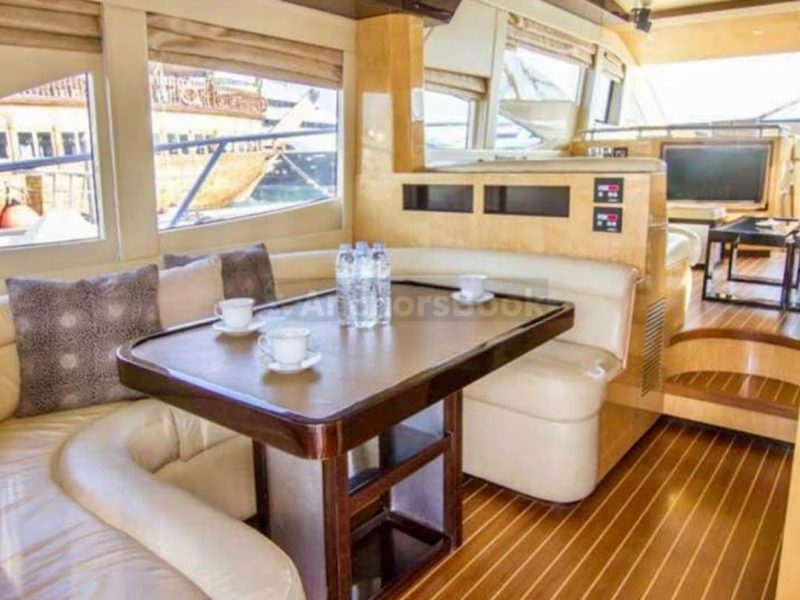 Private Boat Rental – Majesty 56ft Yacht in Dubai – 25PAX | AnchorsBook Photo Private Boat Rental – Majesty 56ft Yacht in Dubai – 25PAX