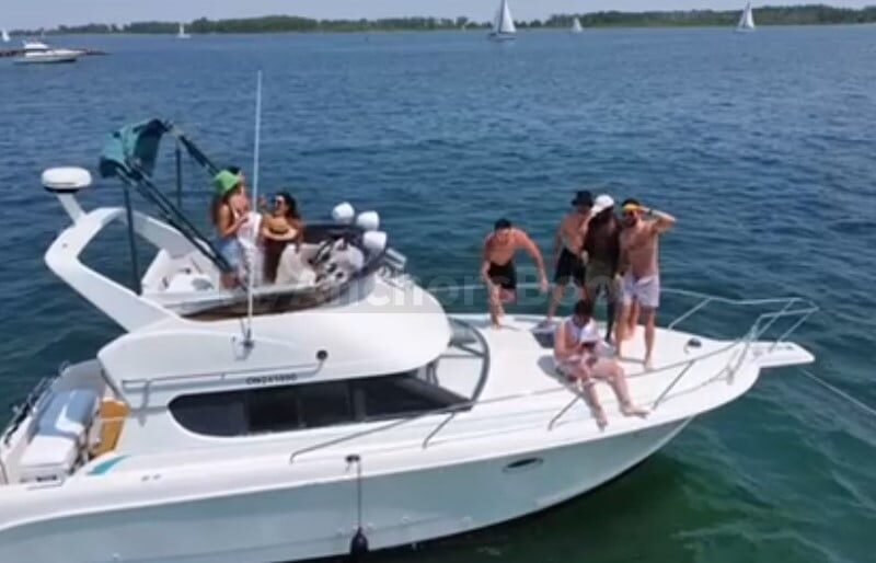 34ft Flybridge Luxury Yacht Charter 12 Guests - Woodbine pick-up with downtown tour - Minimum 3 hours | AnchorsBook Photo 34ft Flybridge Luxury Yacht Charter 12 Guests - Woodbine pick-up with downtown tour - Minimum 3 hours