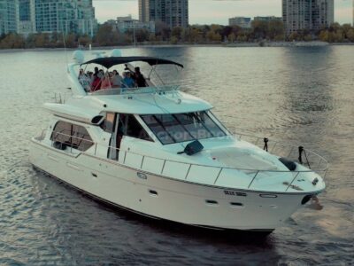 Toronto Boat Rental and Yacht Charter | AnchorsBook Photo Luxurious 65’ Yacht Rental Triple Decker Flybridge + JetSki Available (Fits 25 Guests) - 4 HOUR SLOTS