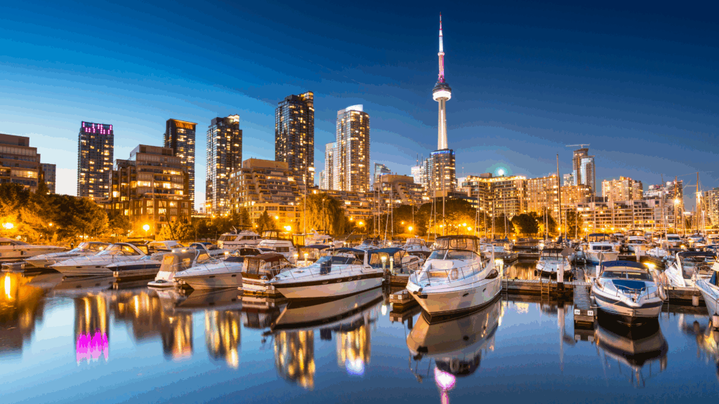 Map of Boat Launches & Harbors | AnchorsBook Photo Toronto Skyline With Boats