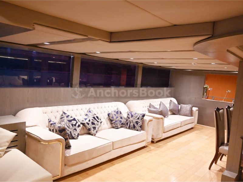 143ft Mega Yacht Rental (Dubai – 120 Guests Max) - Food Menus & Decorations Available | AnchorsBook Photo 143ft Mega Yacht Rental (Dubai – 120 Guests Max) - Food Menus & Decorations Available