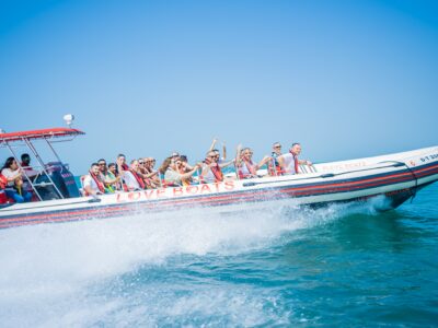 Dubai Boat Tour Rentals | AnchorsBook Photo 90 mins Dubai "Adrenaline Fun" Tour - PER GUEST (Dubai Marina, Blue Water Island, Ain Dubai, JBR, Palm Jumeirah, The Atlantis and Bur al Arab)