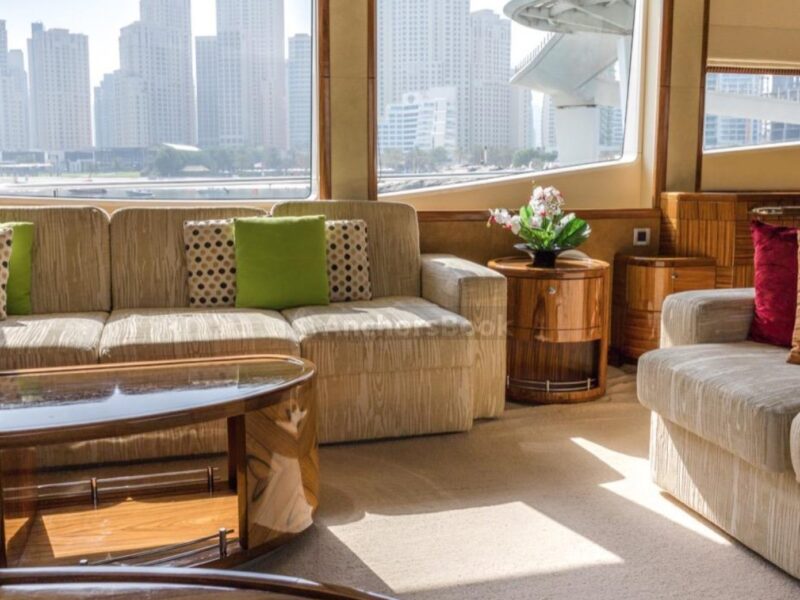 Majesty 101ft Yacht Rental With Jacuzzi (Dubai – 60 Guests Max) | AnchorsBook Photo Majesty 101ft Yacht Rental With Jacuzzi (Dubai – 60 Guests Max)