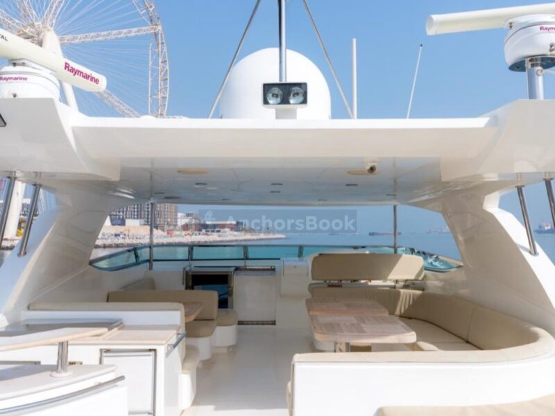 Majesty 101ft Yacht Rental With Jacuzzi (Dubai – 60 Guests Max) | AnchorsBook Photo Majesty 101ft Yacht Rental With Jacuzzi (Dubai – 60 Guests Max)