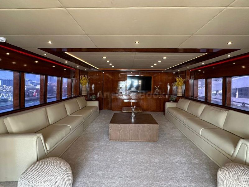 Masayel 135ft Mega Yacht Rental (Dubai – 100 Guests Max) | AnchorsBook Photo Masayel 135ft Mega Yacht Rental (Dubai – 100 Guests Max)