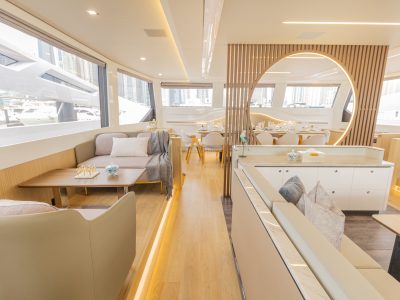 Dubai Private Yacht Charter – 2024 Build Year 52ft Luxury Yacht – 17 PAX | AnchorsBook Photo Luxury Private Event Yacht Charter In Dubai – 2023 Year Catamaran 60ft Yacht – 45 PAX