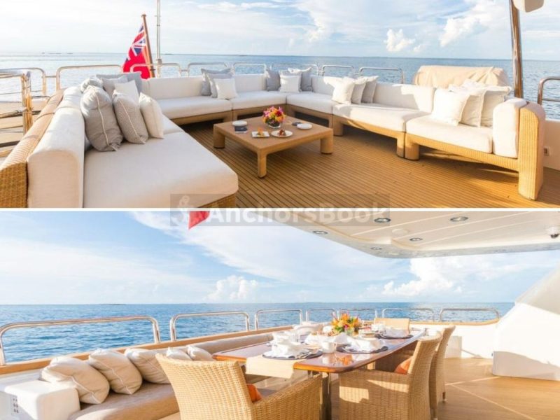Luxury 110ft Mega Yacht In Dubai – 50 Guests Max | AnchorsBook Photo Luxury 110ft Mega Yacht In Dubai – 50 Guests Max