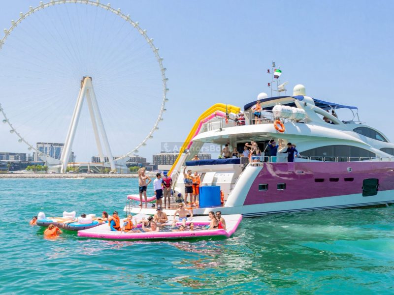 3-6 Hour VIP Birthday Party 110ft Yacht With Cake, Decorations & Drinks Included – Inflatables/Slides & Dinner – (Up to 85 PAX) | AnchorsBook Photo 3-6 Hour VIP Birthday Party 110ft Yacht With Cake, Decorations & Drinks Included – Inflatables/Slides & Dinner – (Up to 85 PAX)