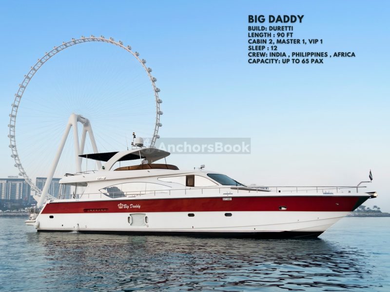 BD 90ft Yacht Rental (Dubai – 65 Guests Max) | AnchorsBook Photo BD 90ft Yacht Rental (Dubai – 65 Guests Max)