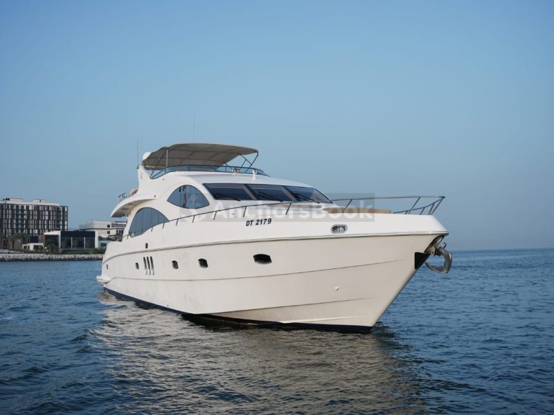Majesty 88ft Yacht Rental (Dubai – 50 Guests Max) with Jacuzzi | AnchorsBook Photo Majesty 88ft Yacht Rental (Dubai – 50 Guests Max) with Jacuzzi