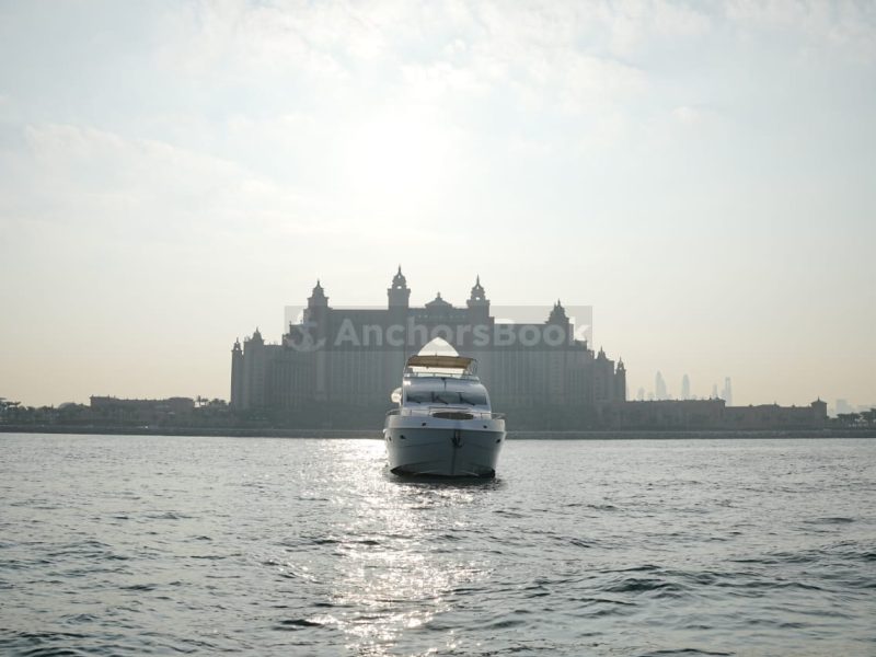 Majesty 88ft Yacht Rental (Dubai – 50 Guests Max) with Jacuzzi | AnchorsBook Photo Majesty 88ft Yacht Rental (Dubai – 50 Guests Max) with Jacuzzi