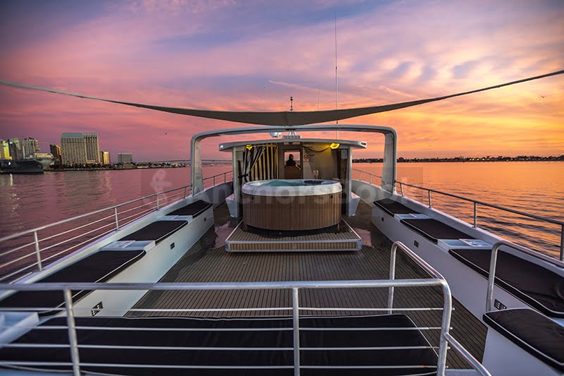 Private Boat Rental Priced Per Person in San Diego California - 70' Luxury Power Yacht With Hot Tub | AnchorsBook Photo Private Boat Rental Priced Per Person in San Diego California - 70' Luxury Power Yacht With Hot Tub