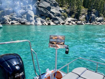 70' DEFEVER / WANDERLUST | AnchorsBook Photo Lake Tahoe Luxury Pontoon Rental