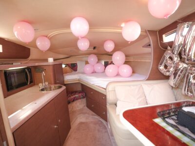Dubai Private Yacht Charter – 2024 Build Year 52ft Luxury Yacht – 17 PAX | AnchorsBook Photo 2-4 Hour Birthday Party Package – 33ft Yacht With Cake & Decorations Included
