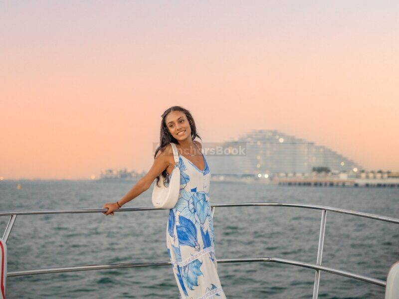 Dubai Sunset Shared Yacht Tour with BBQ Bites, Fresh Fruits & Drinks | AnchorsBook Photo Dubai Sunset Shared Yacht Tour with BBQ Bites, Fresh Fruits & Drinks