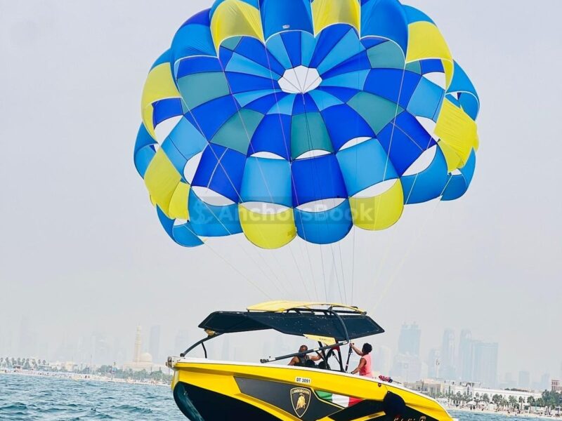 Dubai Parasailing For 2 Guests (30 Minutes) | AnchorsBook Photo Dubai Parasailing For 2 Guests (30 Minutes)