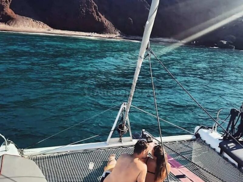 Santorini Private Catamaran Cruise with Meal & Drinks | AnchorsBook Photo Santorini Private Catamaran Cruise with Meal & Drinks