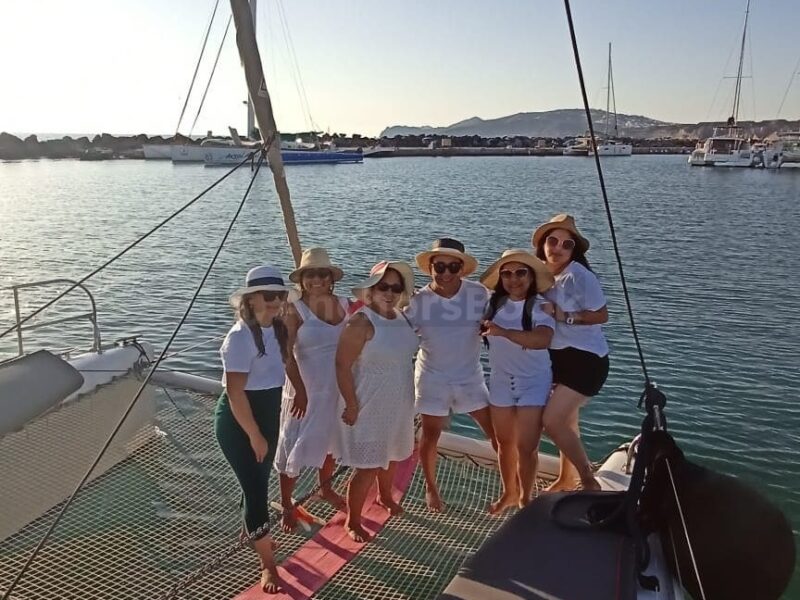 Santorini Private Catamaran Cruise with Meal & Drinks | AnchorsBook Photo Santorini Private Catamaran Cruise with Meal & Drinks