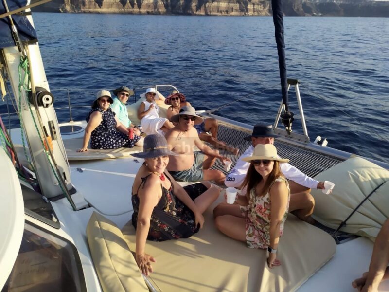 Santorini Private Catamaran Cruise with Meal & Drinks | AnchorsBook Photo Santorini Private Catamaran Cruise with Meal & Drinks