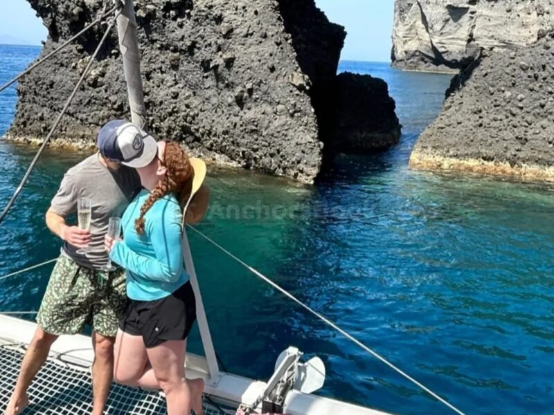 Santorini Private Catamaran Cruise with Meal & Drinks | AnchorsBook Photo Santorini Private Catamaran Cruise with Meal & Drinks