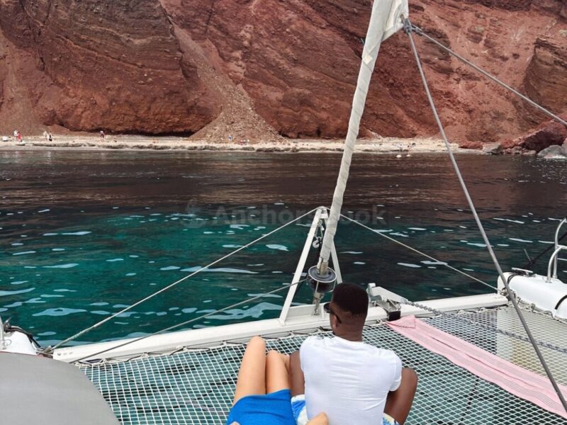 Santorini Private Catamaran Cruise with Meal & Drinks | AnchorsBook Photo Santorini Private Catamaran Cruise with Meal & Drinks