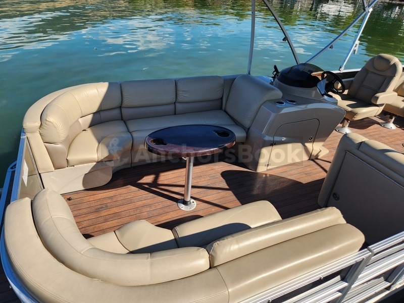 14 PASSENGER DOUBLE BIMINI 23 FEET PONTOON WITH 150HP ENGINE | AnchorsBook Photo 14 PASSENGER DOUBLE BIMINI 23 FEET PONTOON WITH 150HP ENGINE